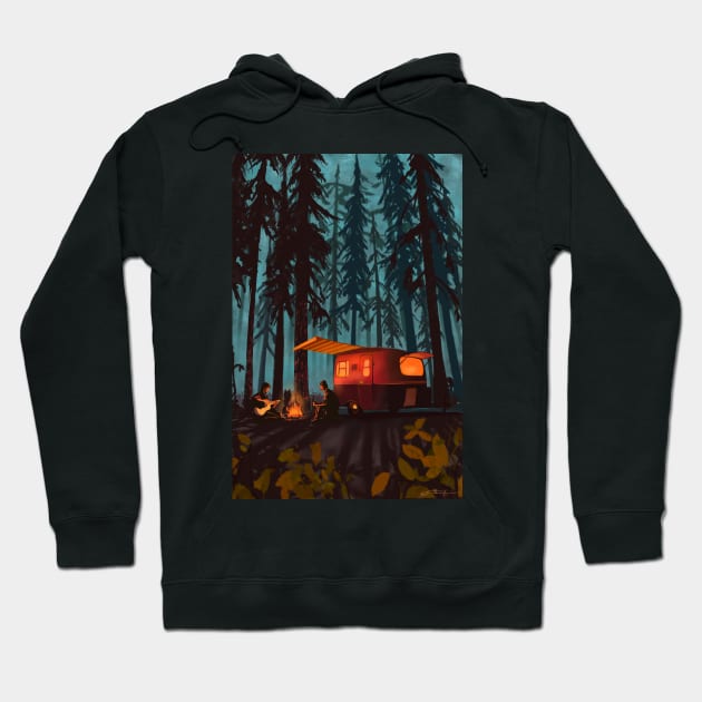 retro twilight camping Hoodie by SFDesignstudio